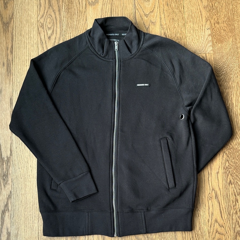 Members Only Men’s Zip-Up Sweatshirt Medium Black NWOT